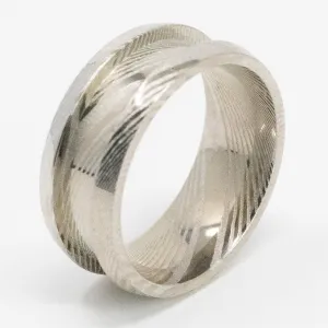 Damascus Ring Blank 8mm Wide 4mm Channel
