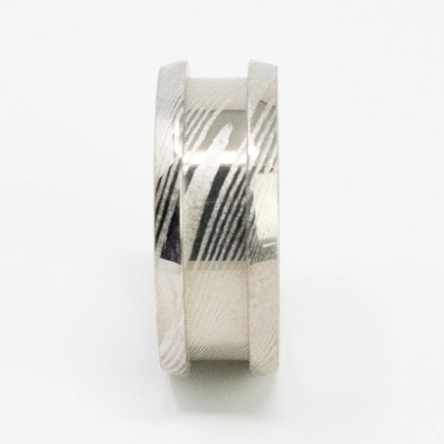 Damascus Ring Blank 8mm Wide 4mm Channel