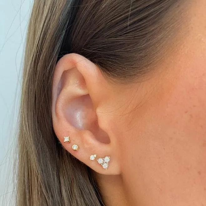 Dana Rebecca Designs Ava Bea Trio Diamond Studs - White Gold
