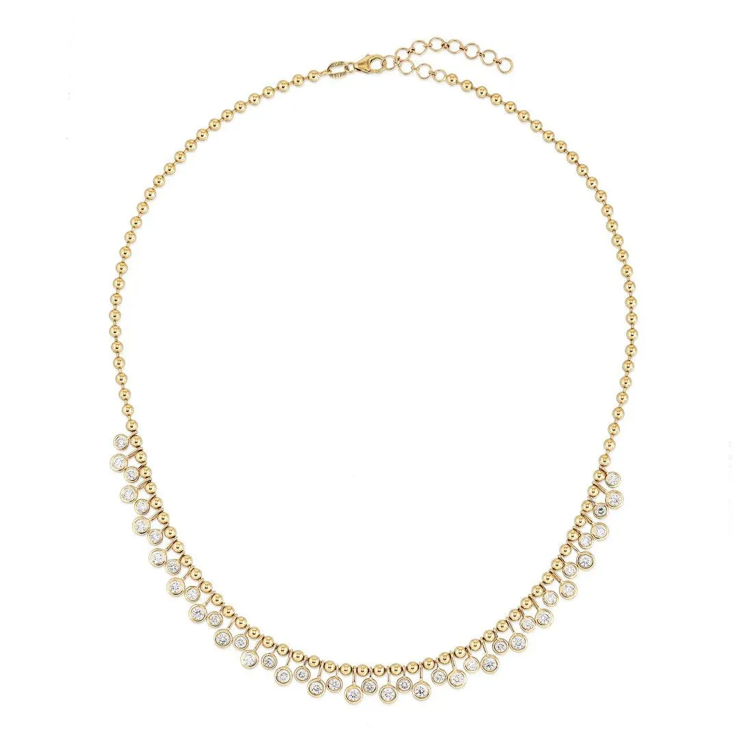Dangling Bezel Diamond Ball Chain