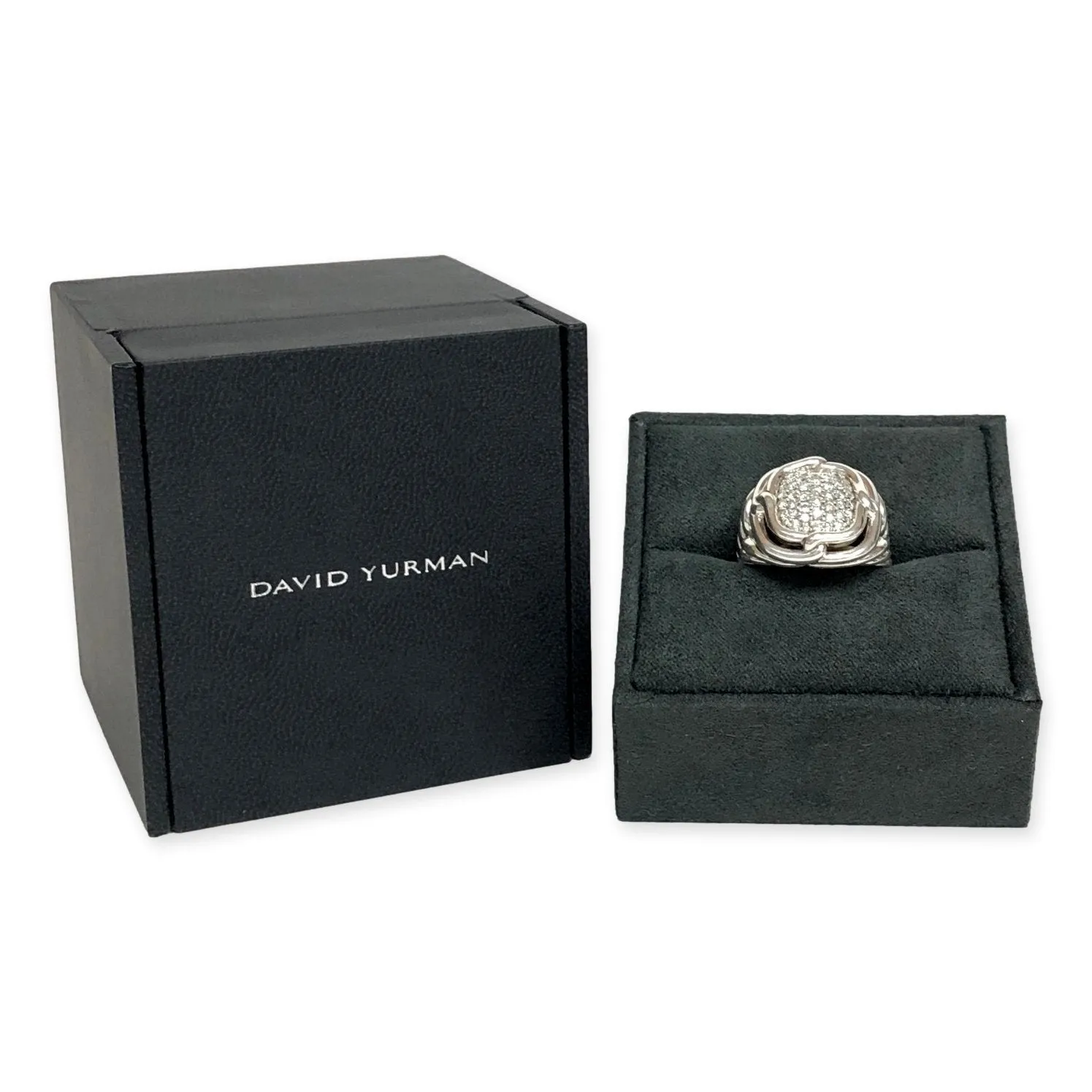 David Yurman Labyrinth Sterling Silver 1.00 ct. Pave Diamond Ring