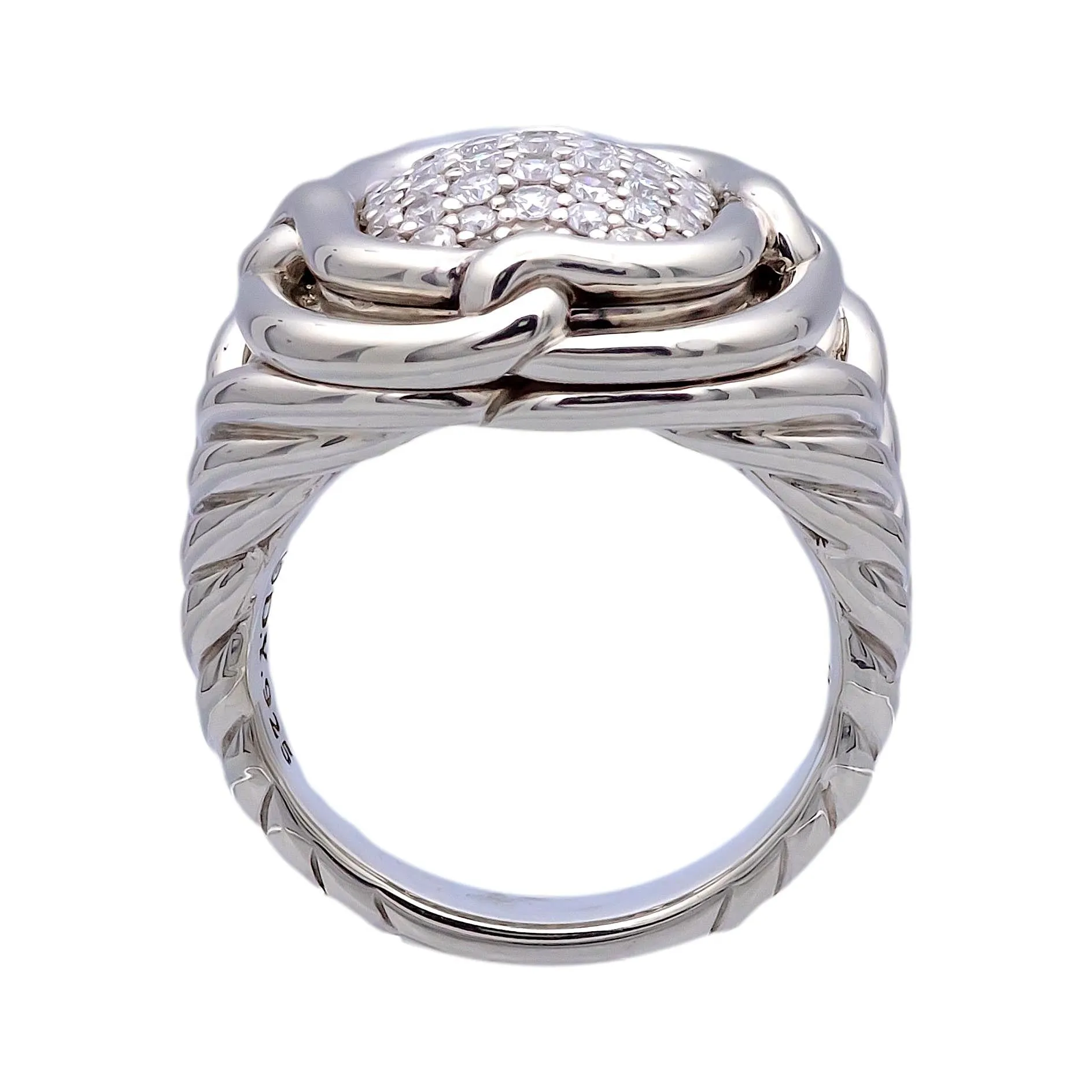 David Yurman Labyrinth Sterling Silver 1.00 ct. Pave Diamond Ring