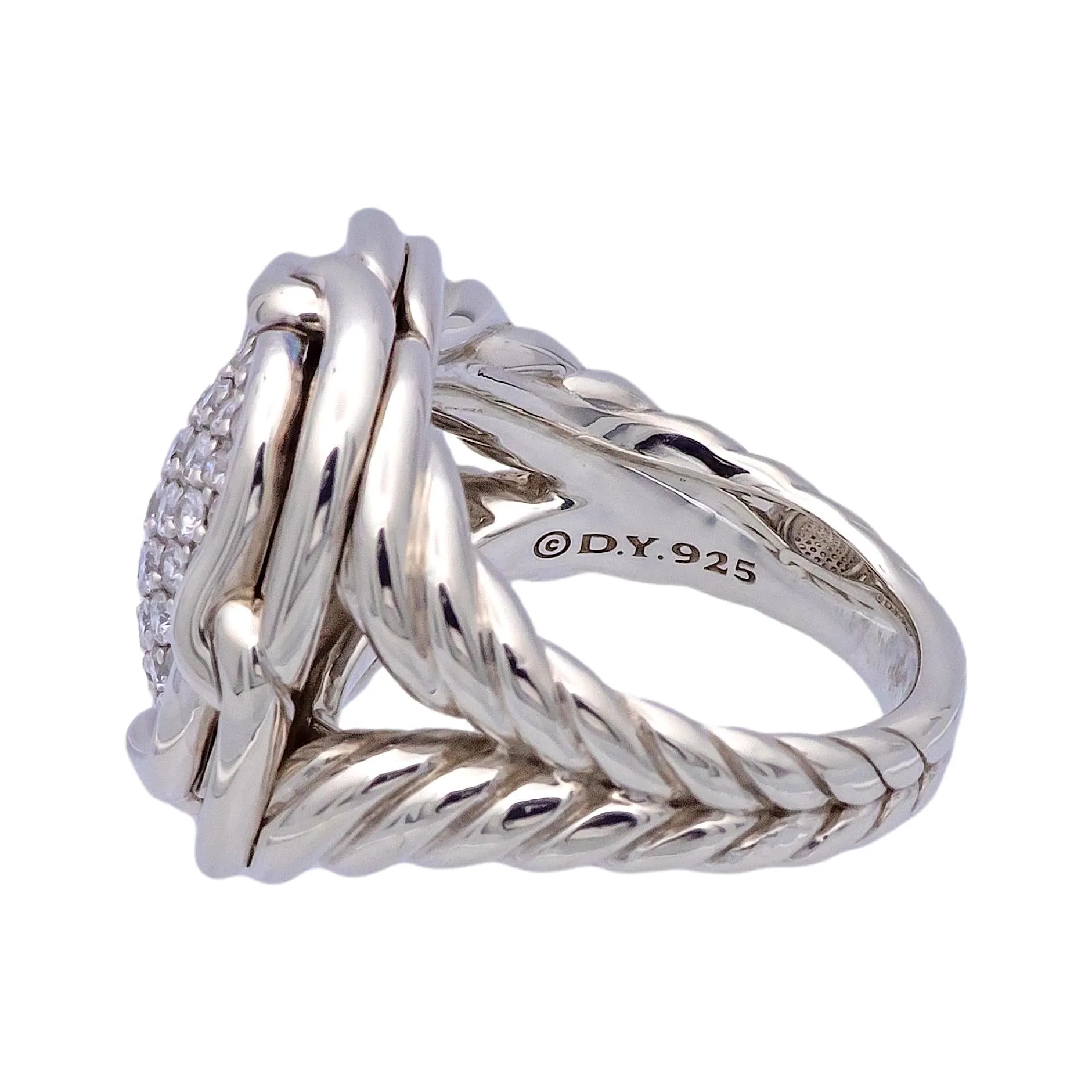 David Yurman Labyrinth Sterling Silver 1.00 ct. Pave Diamond Ring