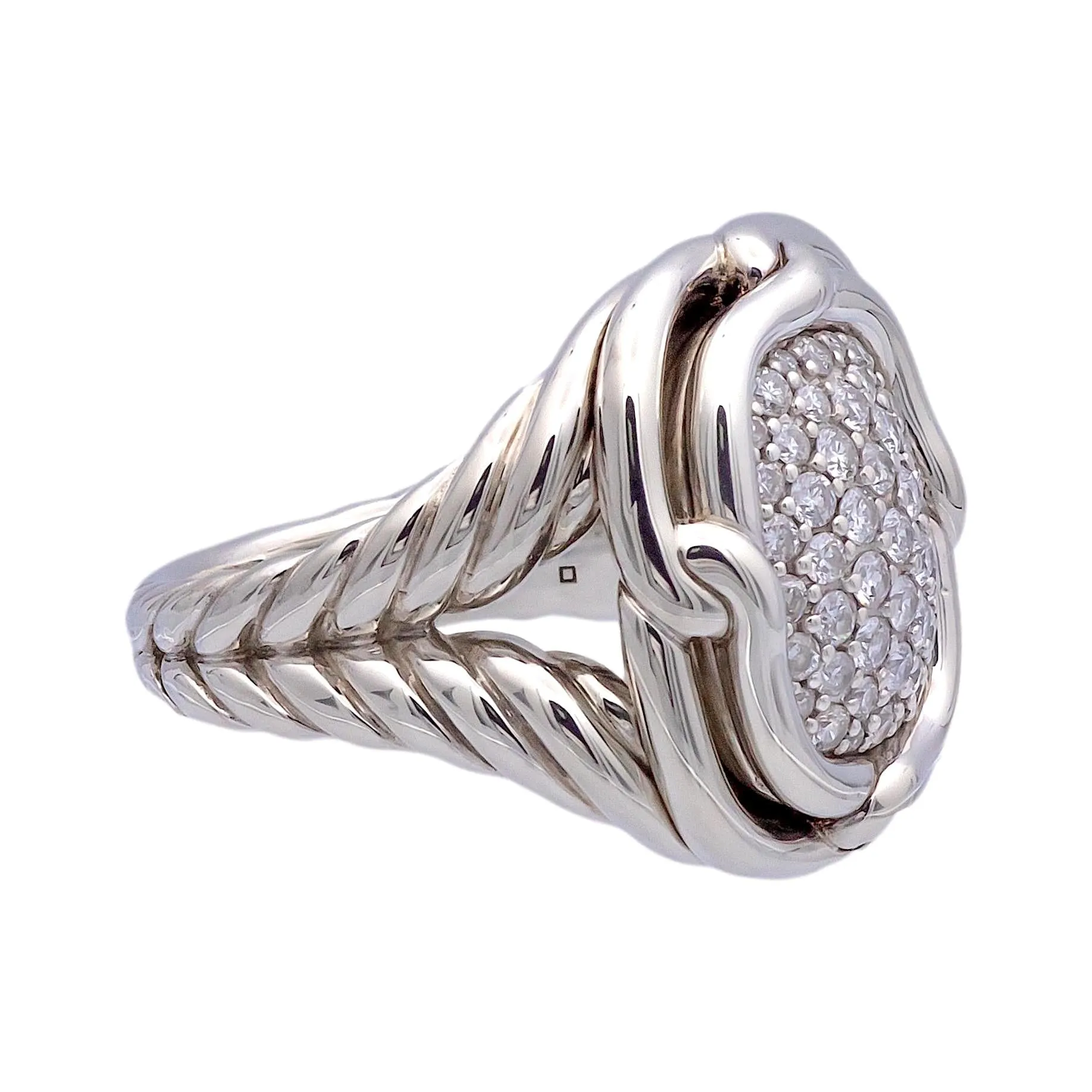 David Yurman Labyrinth Sterling Silver 1.00 ct. Pave Diamond Ring