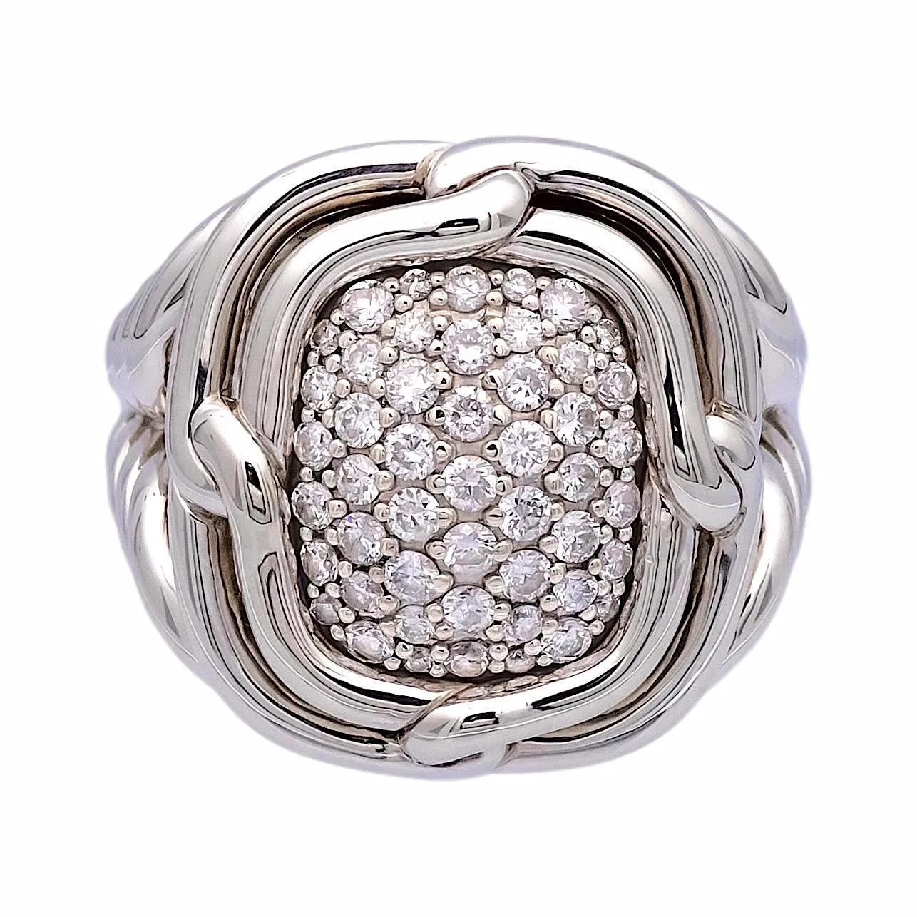 David Yurman Labyrinth Sterling Silver 1.00 ct. Pave Diamond Ring