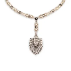 Deco Pearl Beaded Tassel Necklace: Art Deco Pendant Necklace