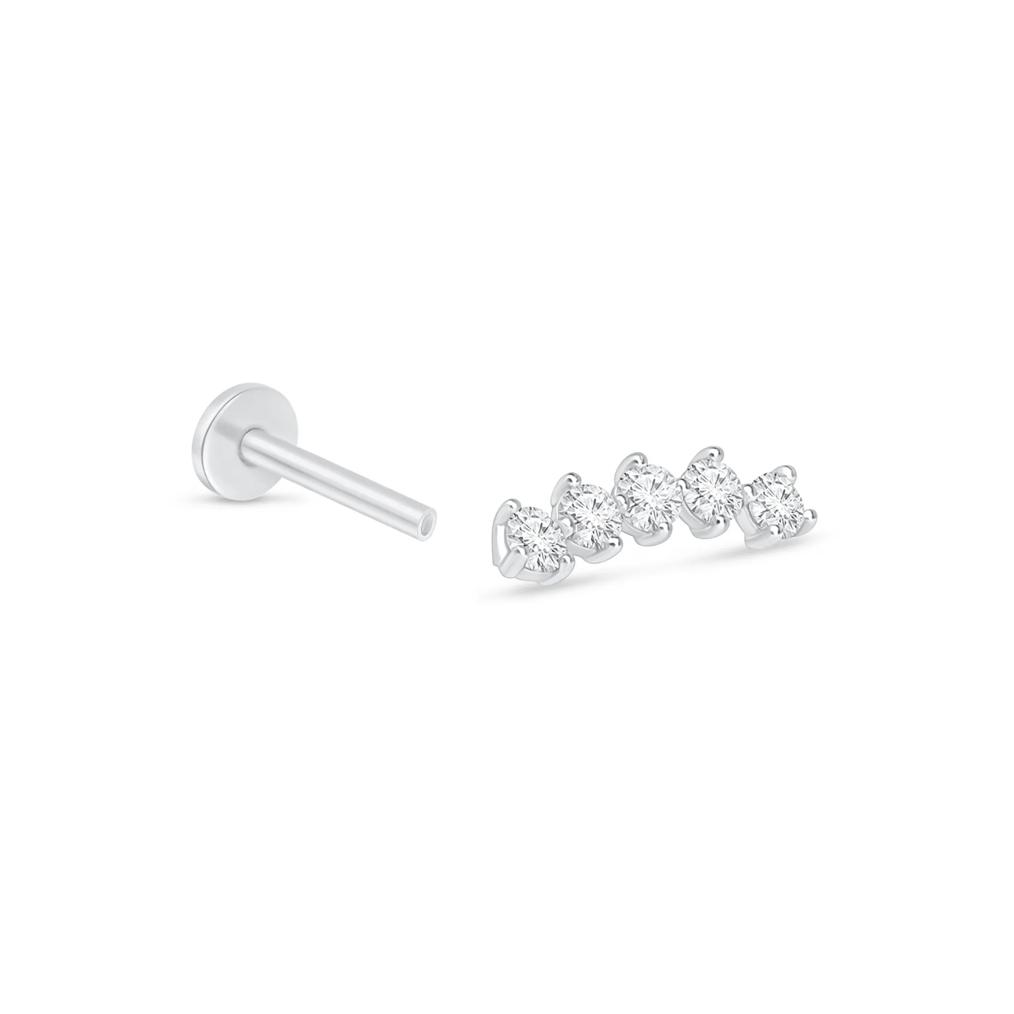 Diamond Constellation Ear Climber Flat Back Earring