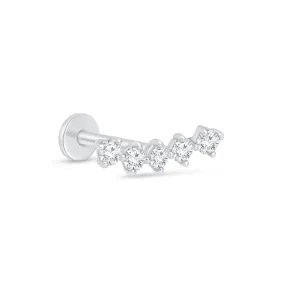Diamond Constellation Ear Climber Flat Back Earring