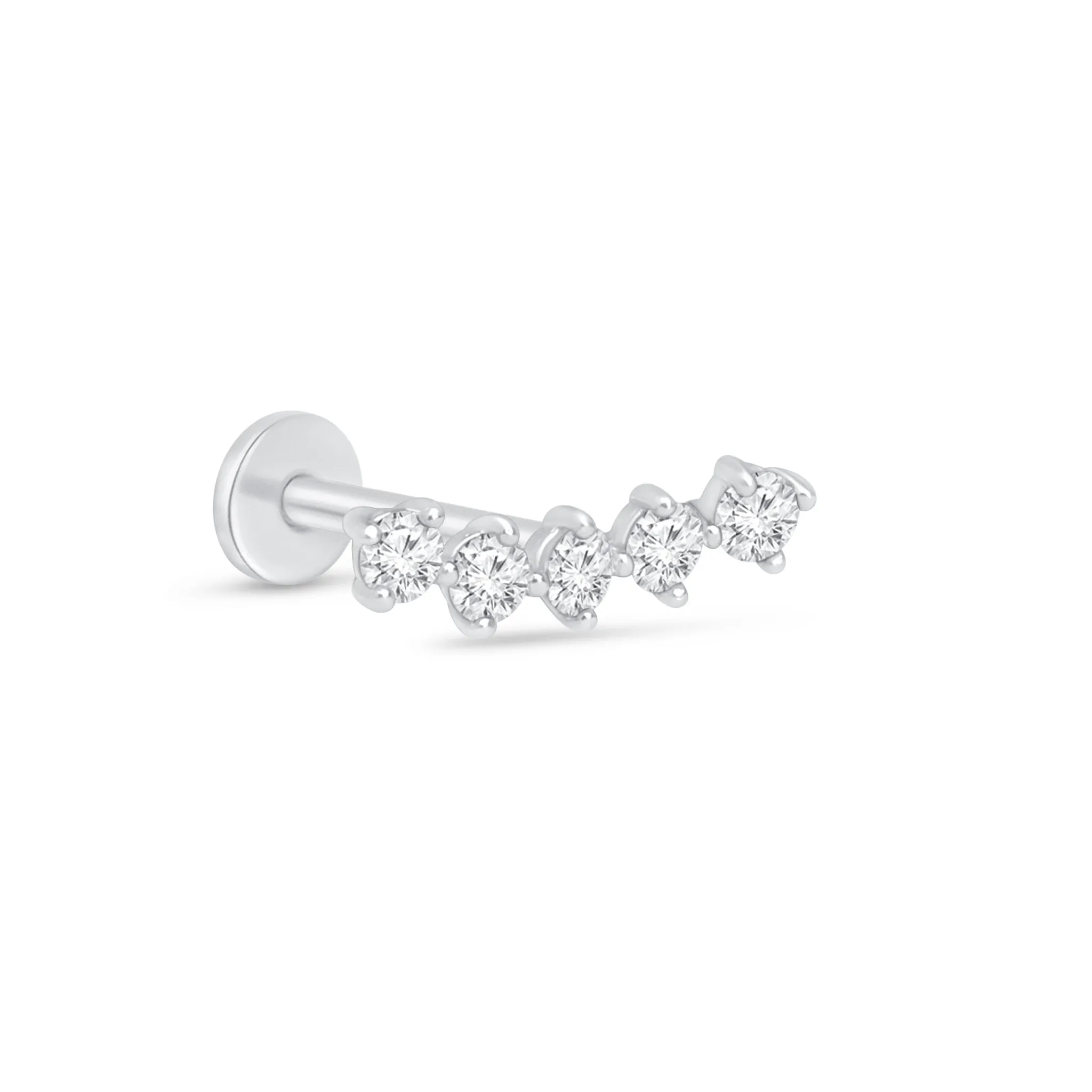 Diamond Constellation Ear Climber Flat Back Earring
