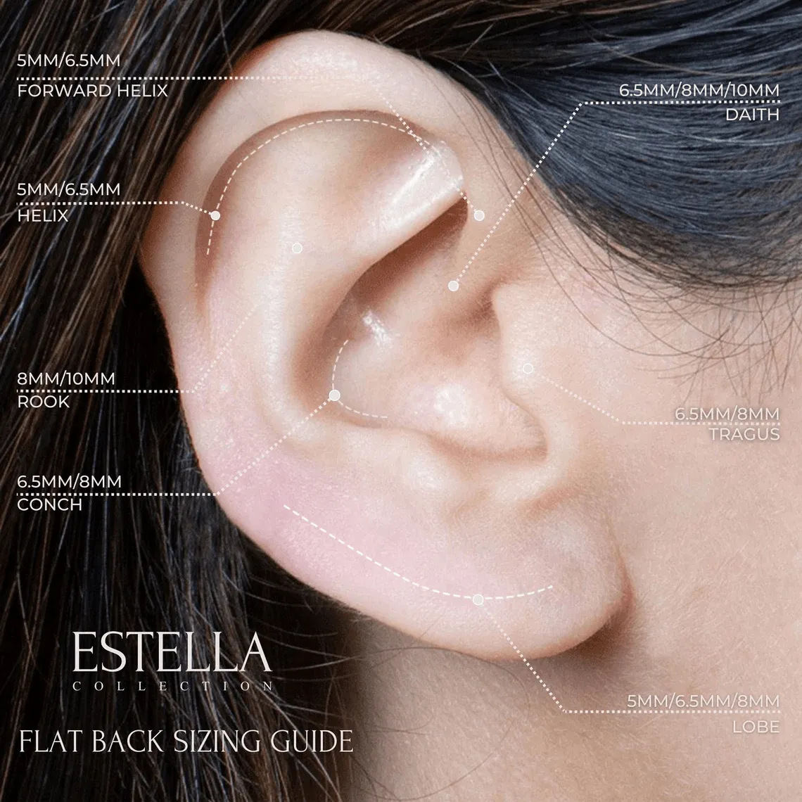 Diamond Constellation Ear Climber Flat Back Earring