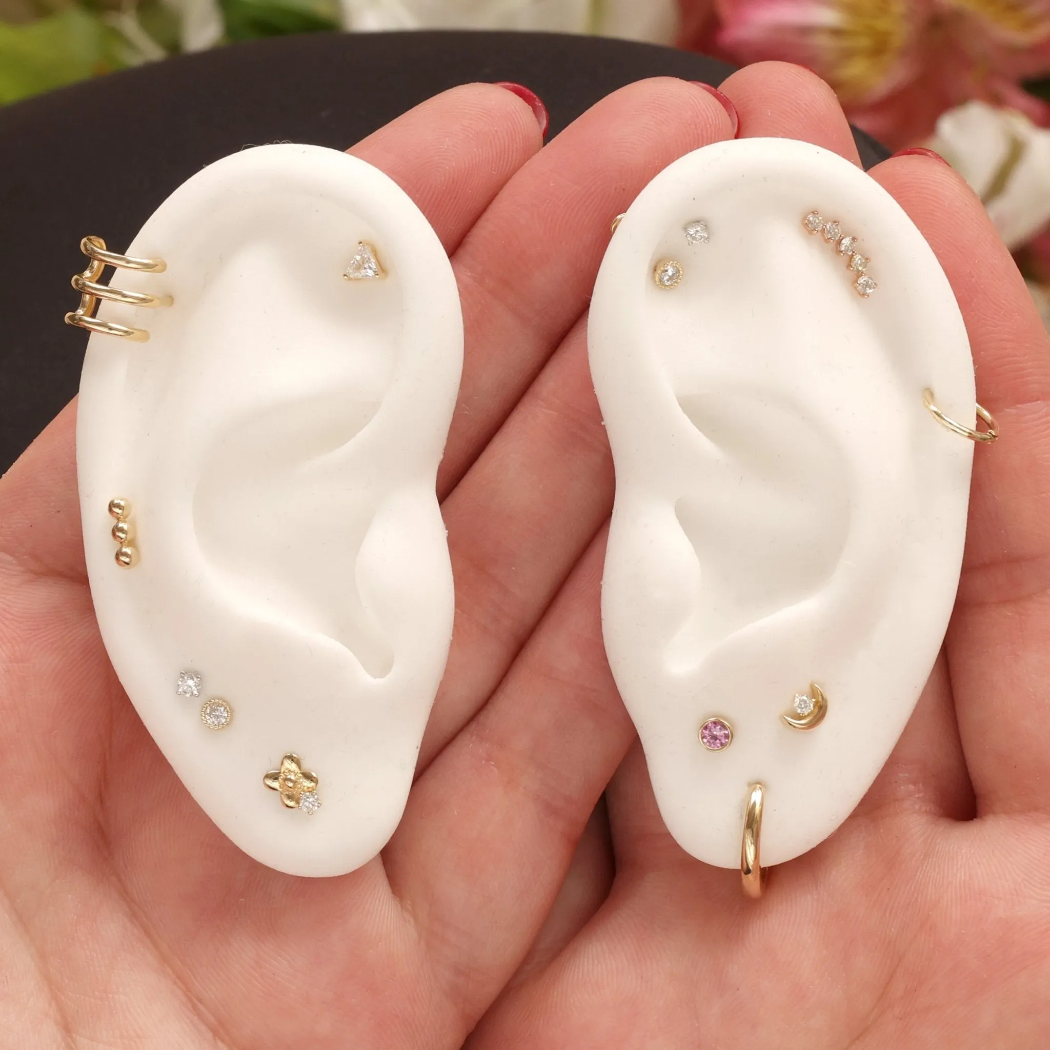 Diamond Constellation Ear Climber Flat Back Earring