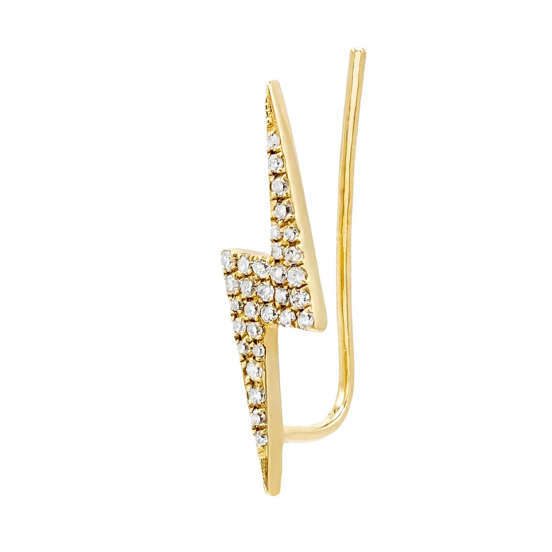 Diamond Lightning Bolt Ear Climber 14K