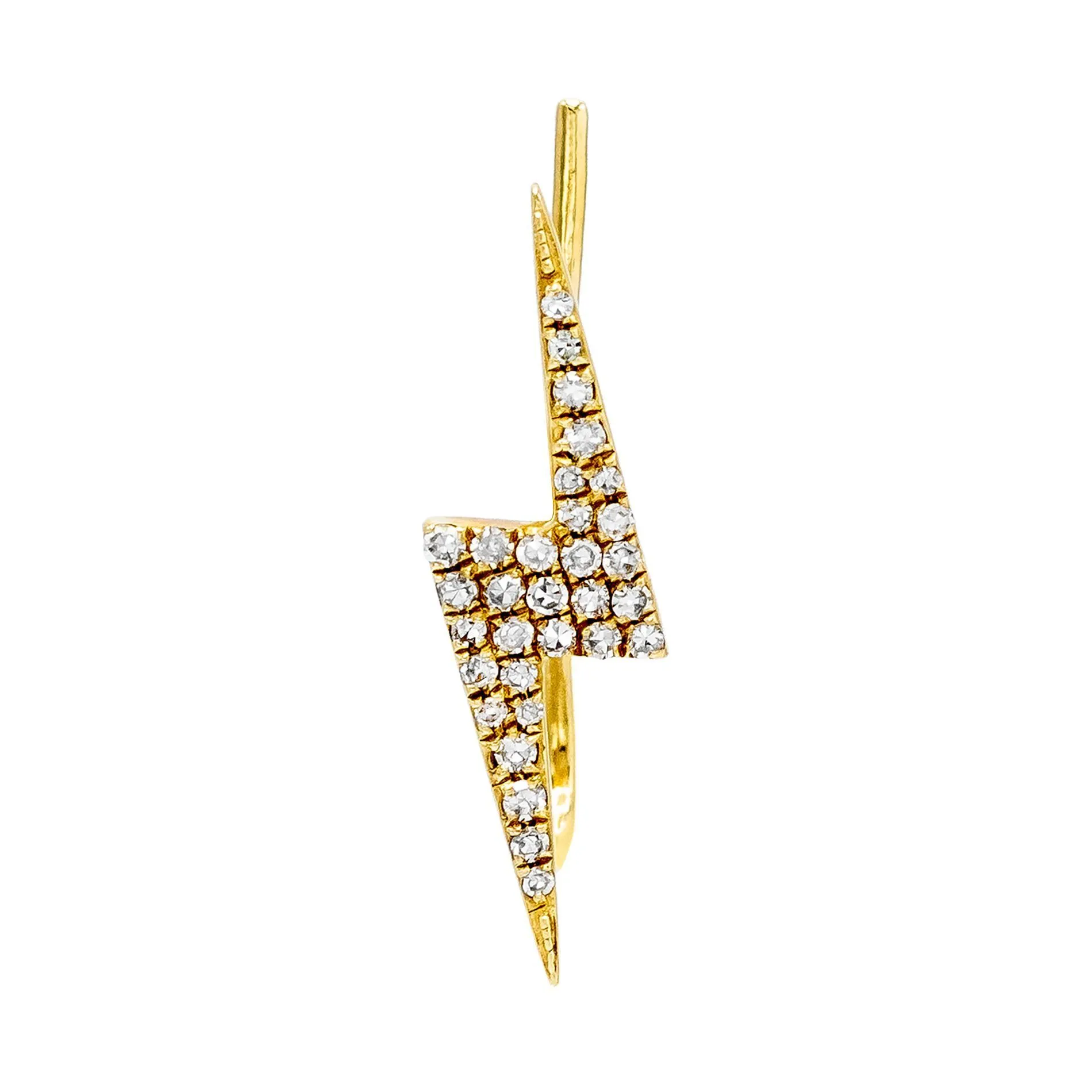 Diamond Lightning Bolt Ear Climber 14K