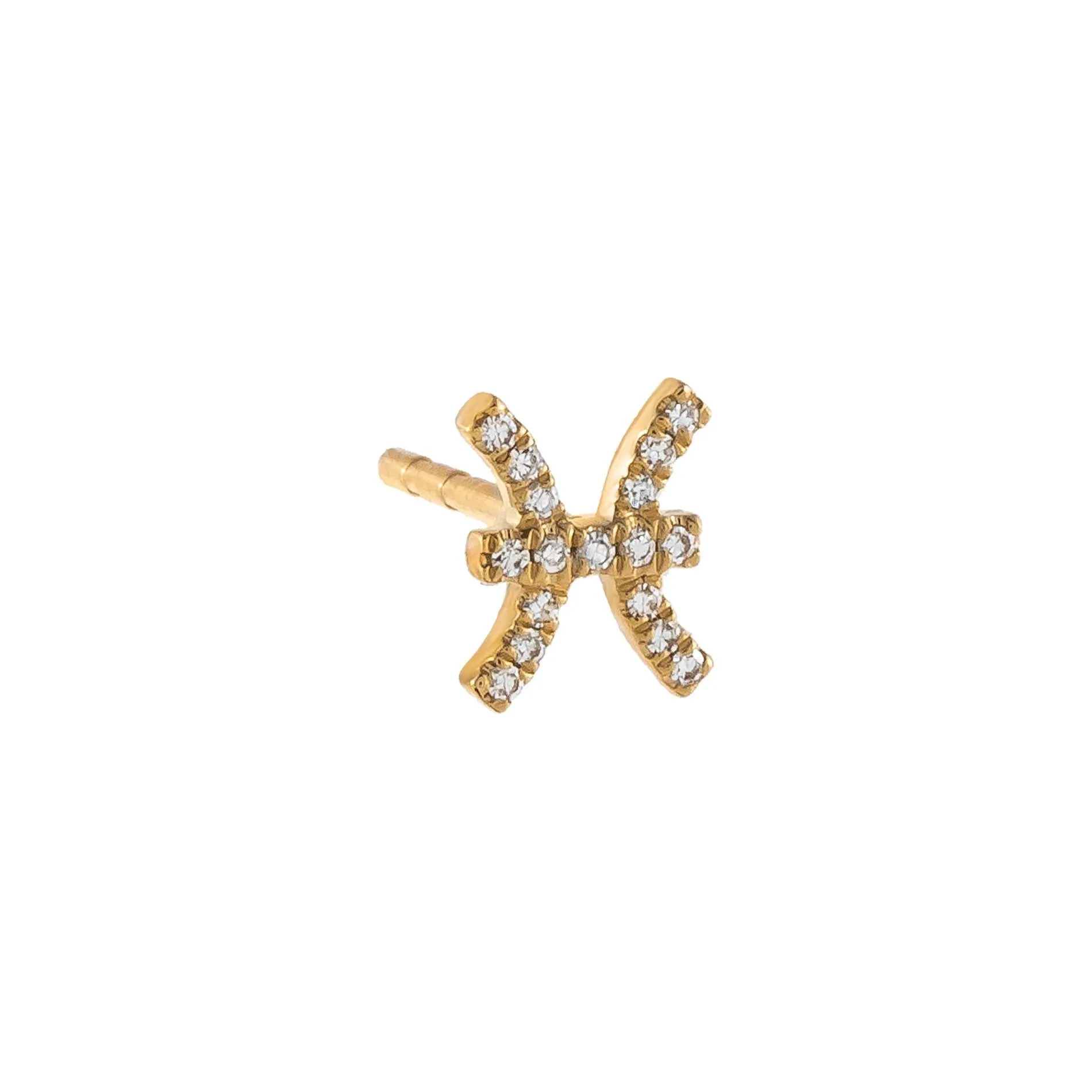 Diamond Zodiac Stud Earring 14K