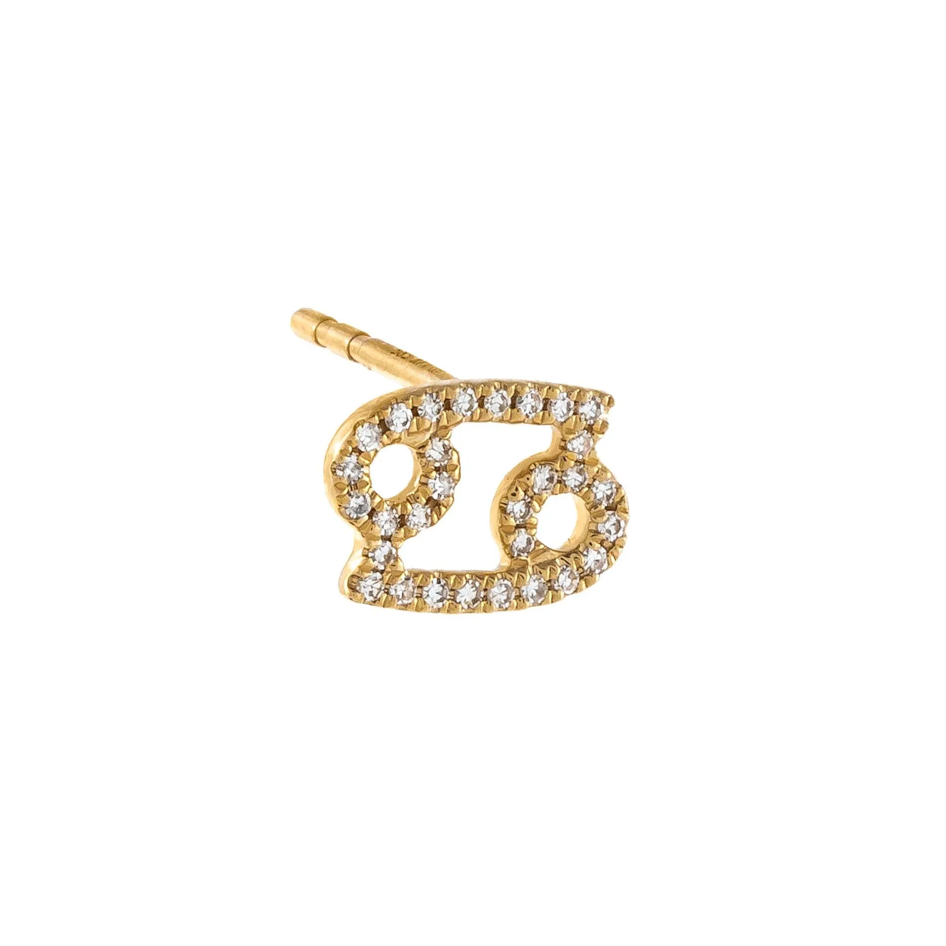 Diamond Zodiac Stud Earring 14K