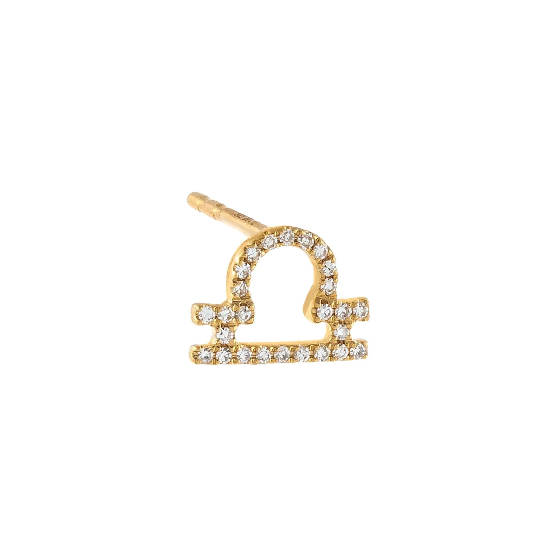 Diamond Zodiac Stud Earring 14K