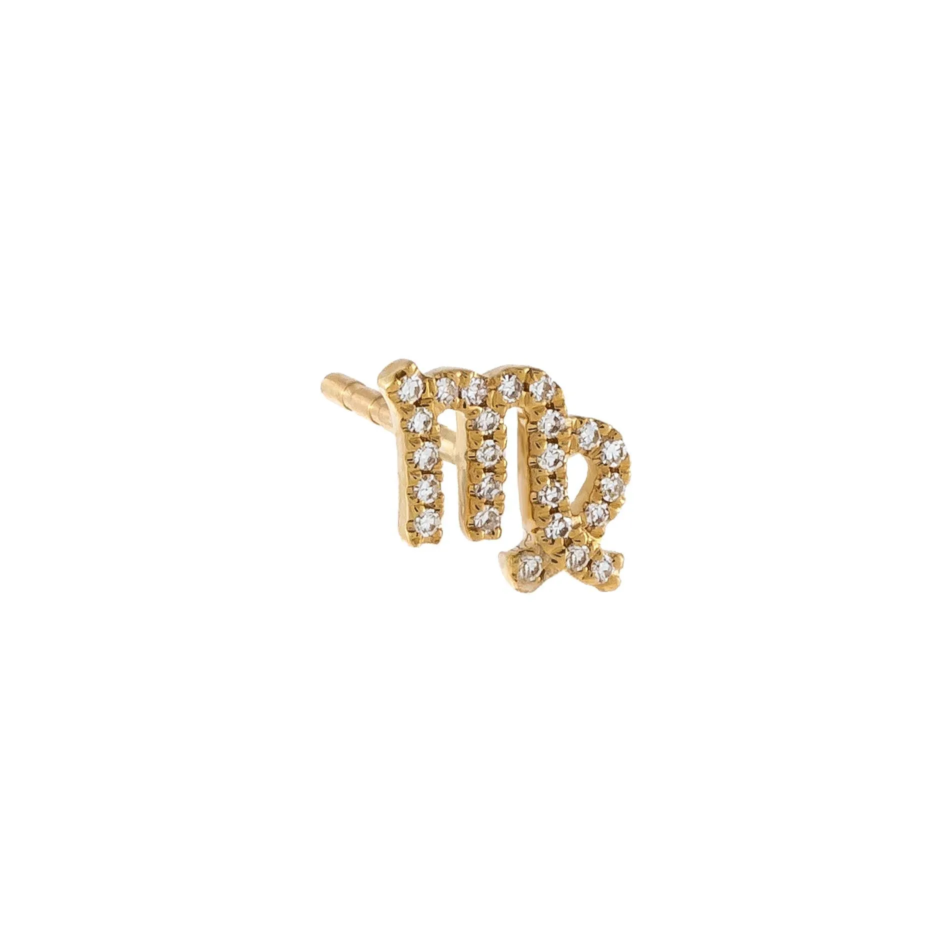 Diamond Zodiac Stud Earring 14K