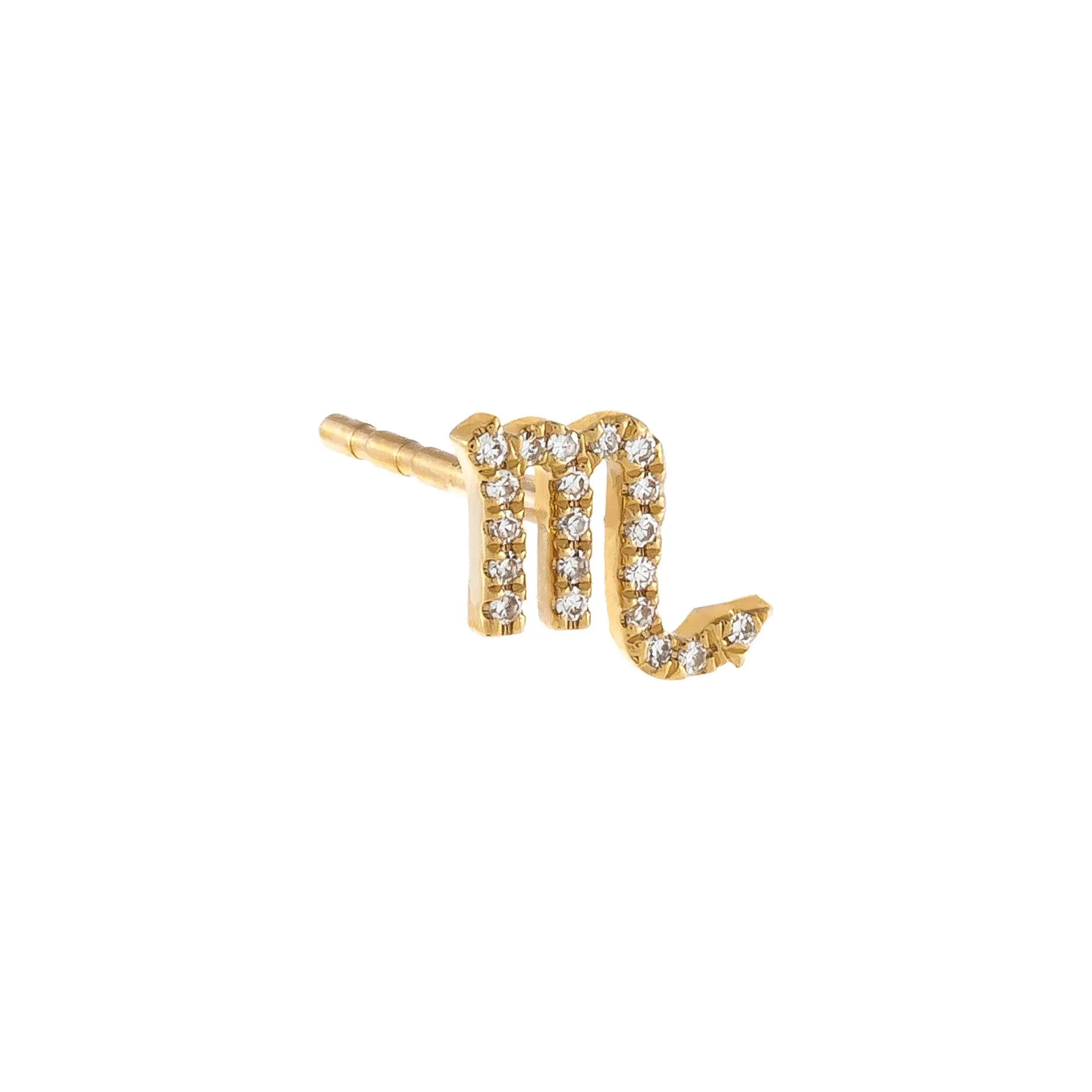 Diamond Zodiac Stud Earring 14K