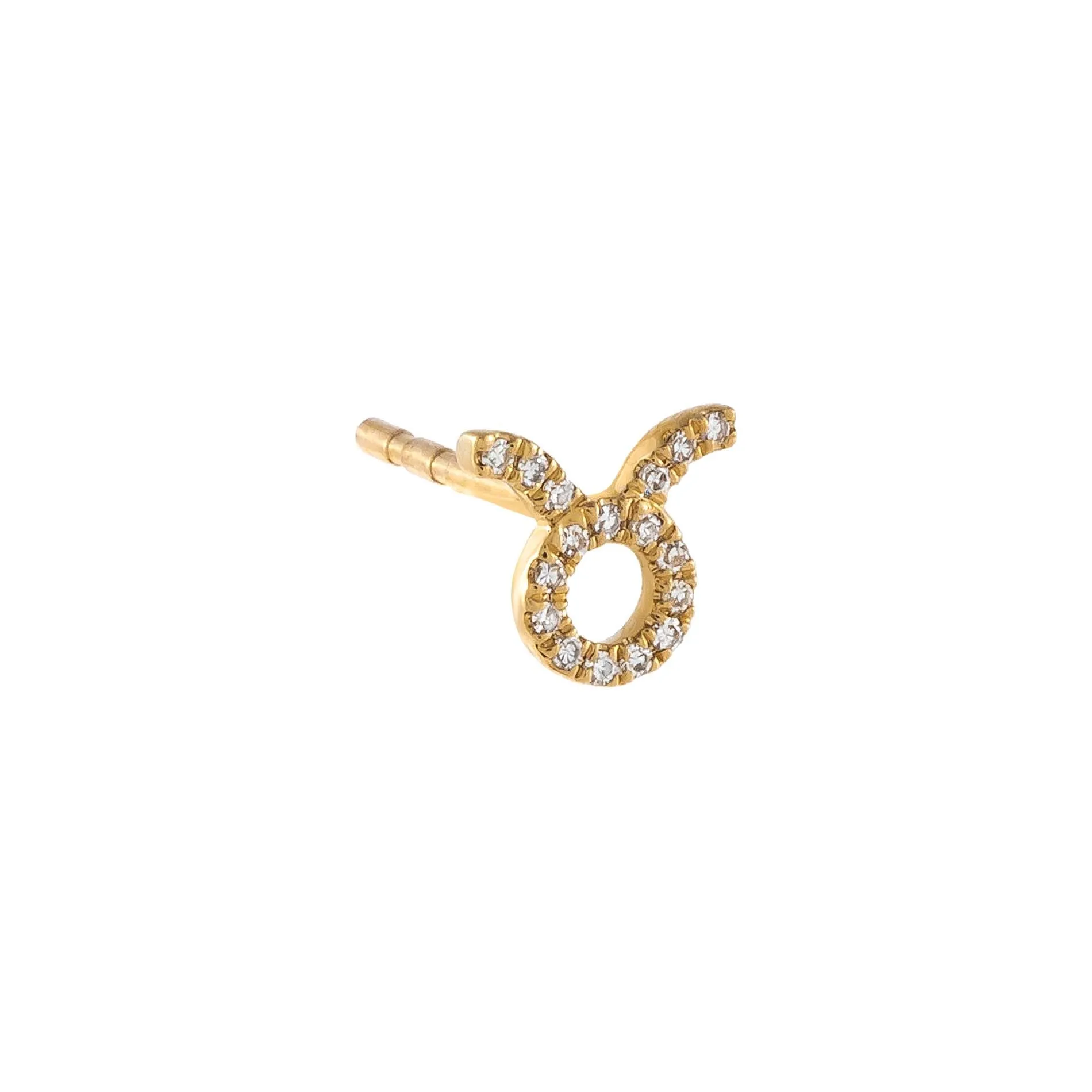 Diamond Zodiac Stud Earring 14K