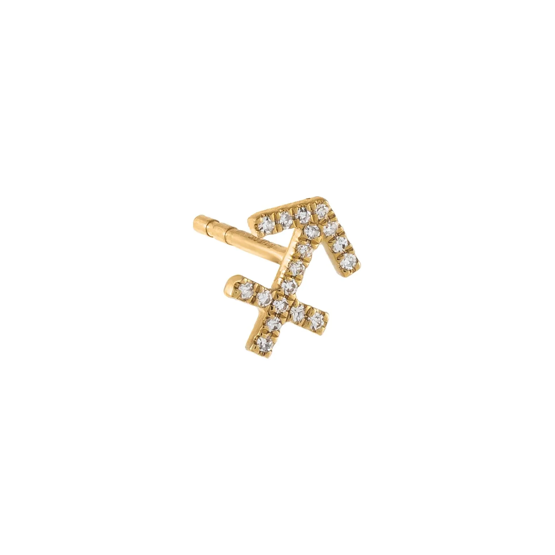 Diamond Zodiac Stud Earring 14K
