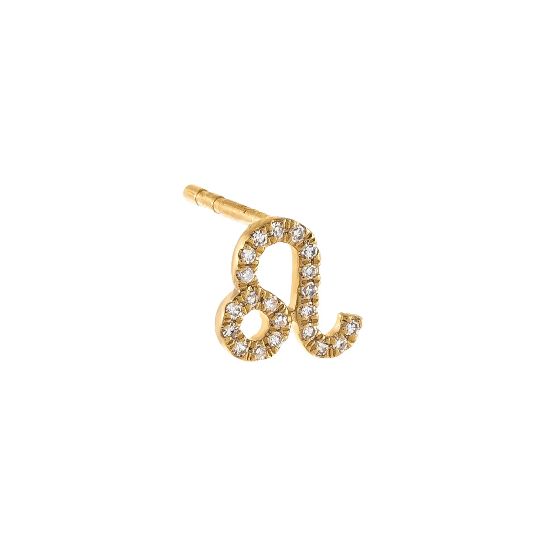 Diamond Zodiac Stud Earring 14K