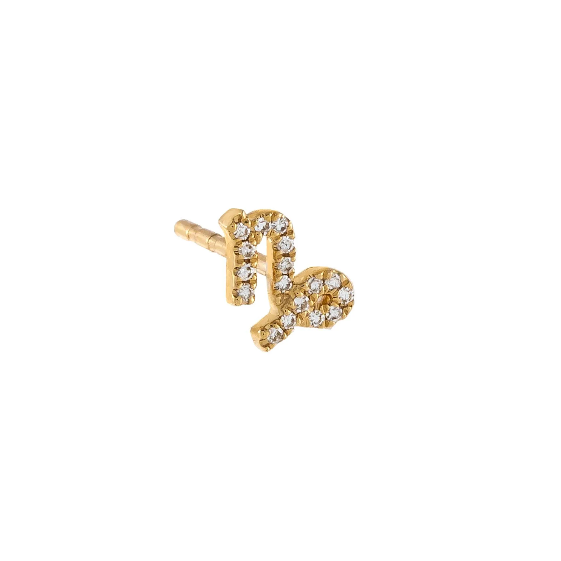 Diamond Zodiac Stud Earring 14K