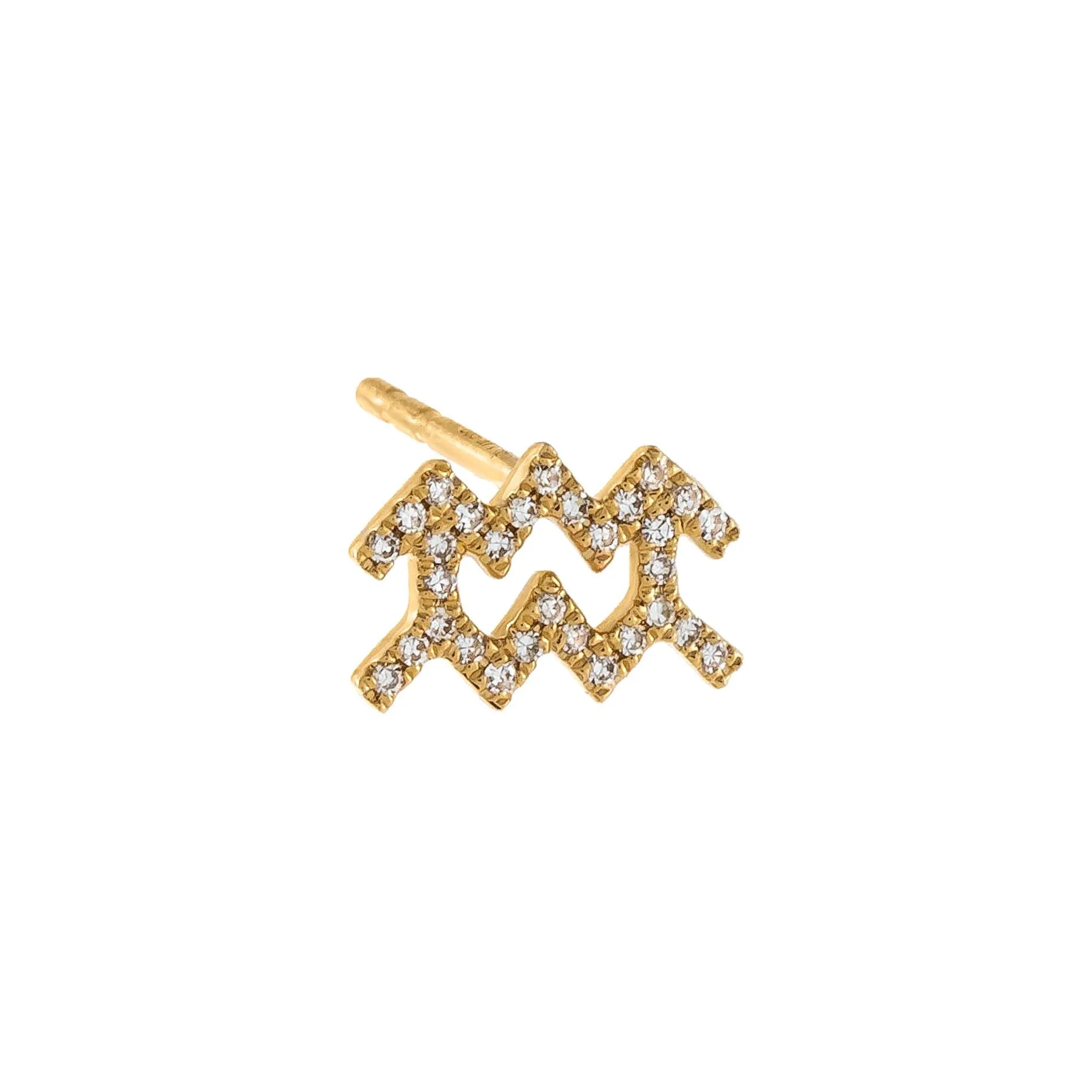 Diamond Zodiac Stud Earring 14K