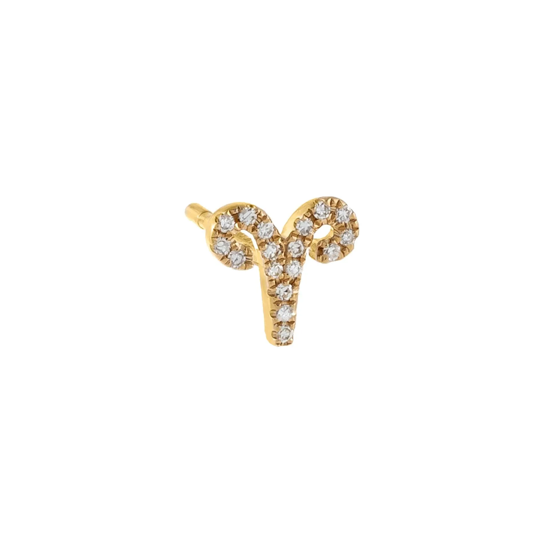 Diamond Zodiac Stud Earring 14K