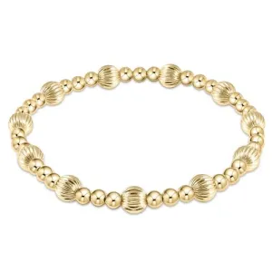 Dignity Sincerity Pattern 6mm Bead Bracelet - Gold