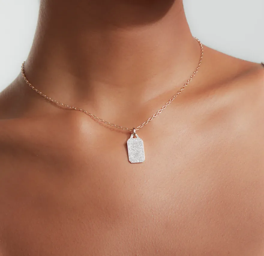 Dora Diamond Rectangular Tablet Charm