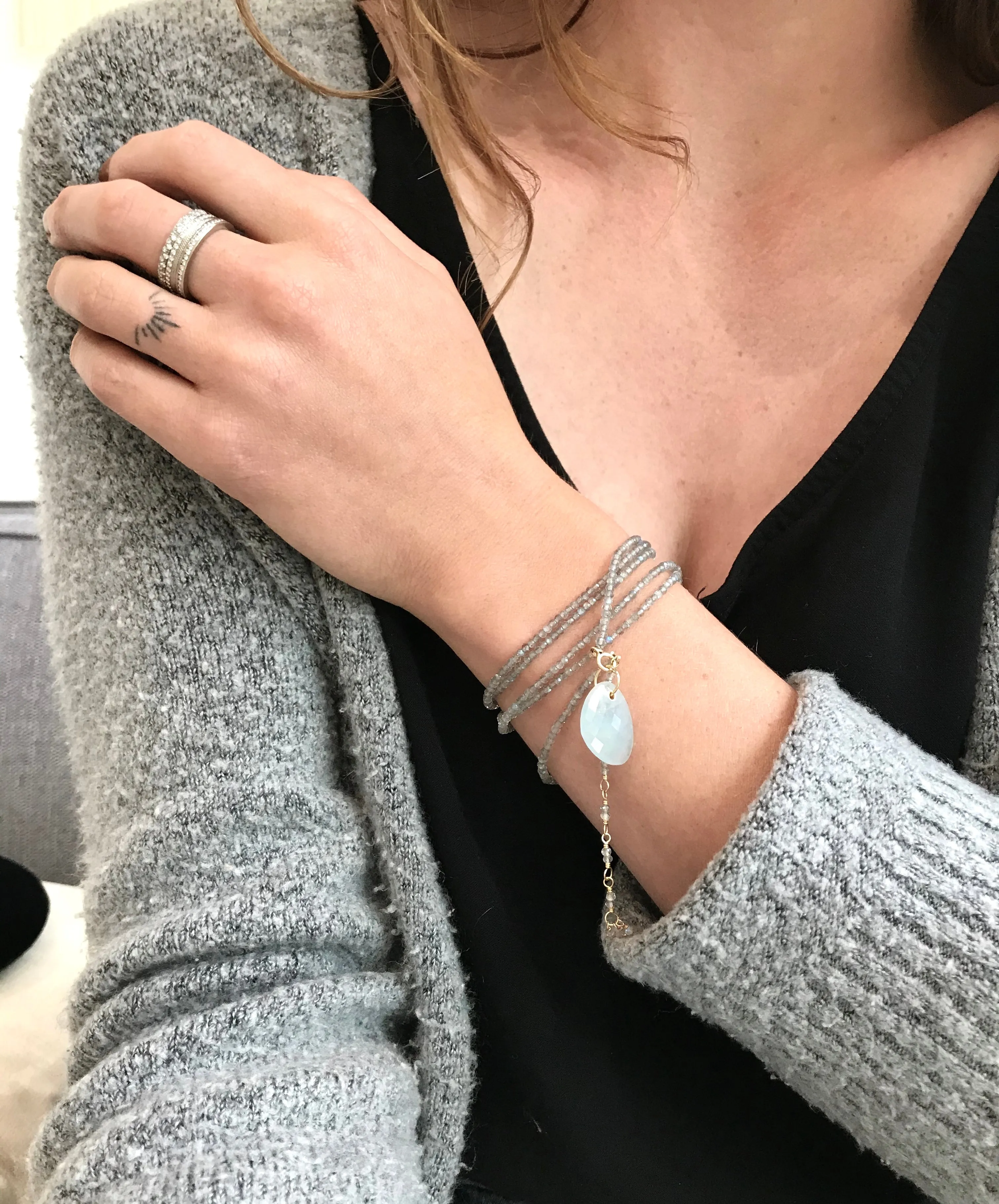 Drilled Aquamarine Charm