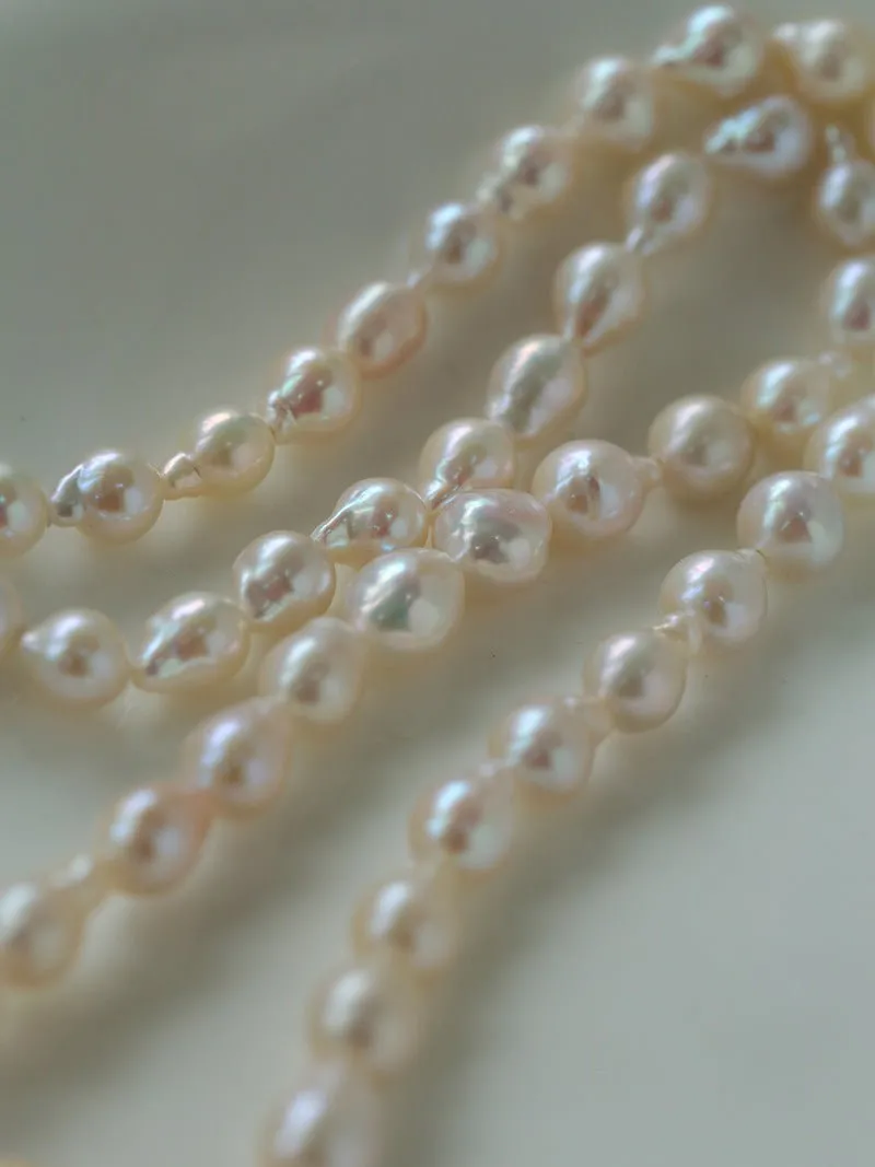 Drop Baroque Pearl Seiko Ruby Pendant Necklace