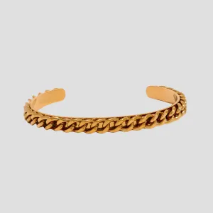 Edgy Braided Chain 18k Gold Cuff Bracelet
