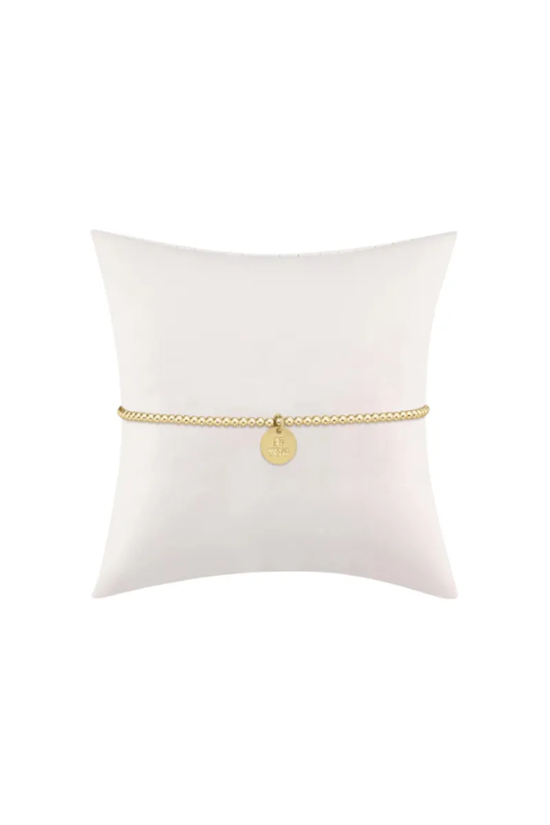 egirl Classic Gold 2mm Bead Bracelet- be you. Small Gold Disc