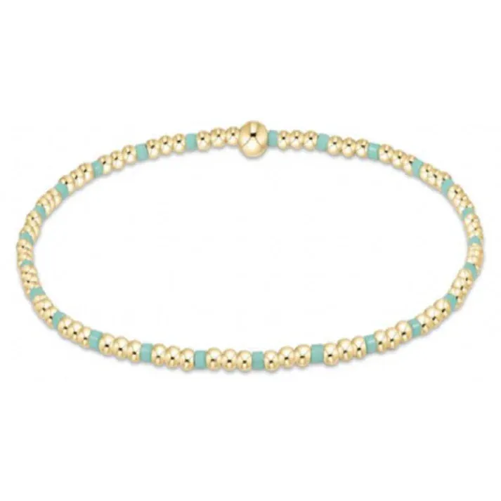 egirl Hope Sincerity Pattern 2mm Bead Bracelet Mint