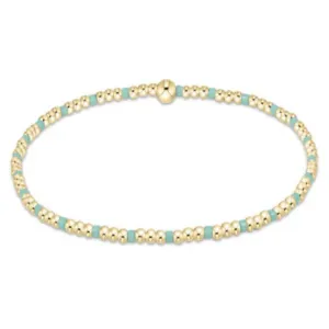 egirl Hope Sincerity Pattern 2mm Bead Bracelet Mint