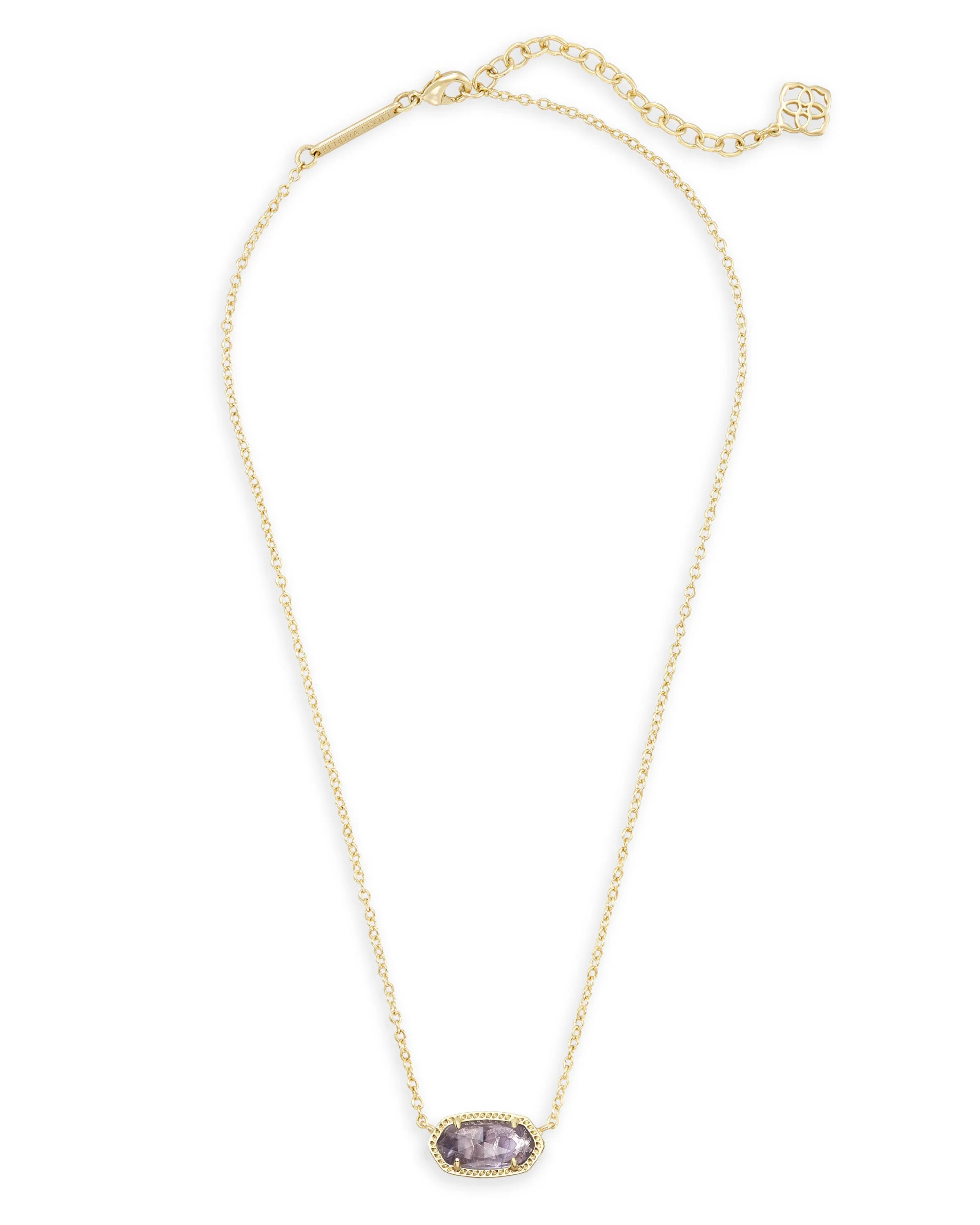 ELISA SHORT PENDANT NECKLACE GOLD PURPLE AMETHYST