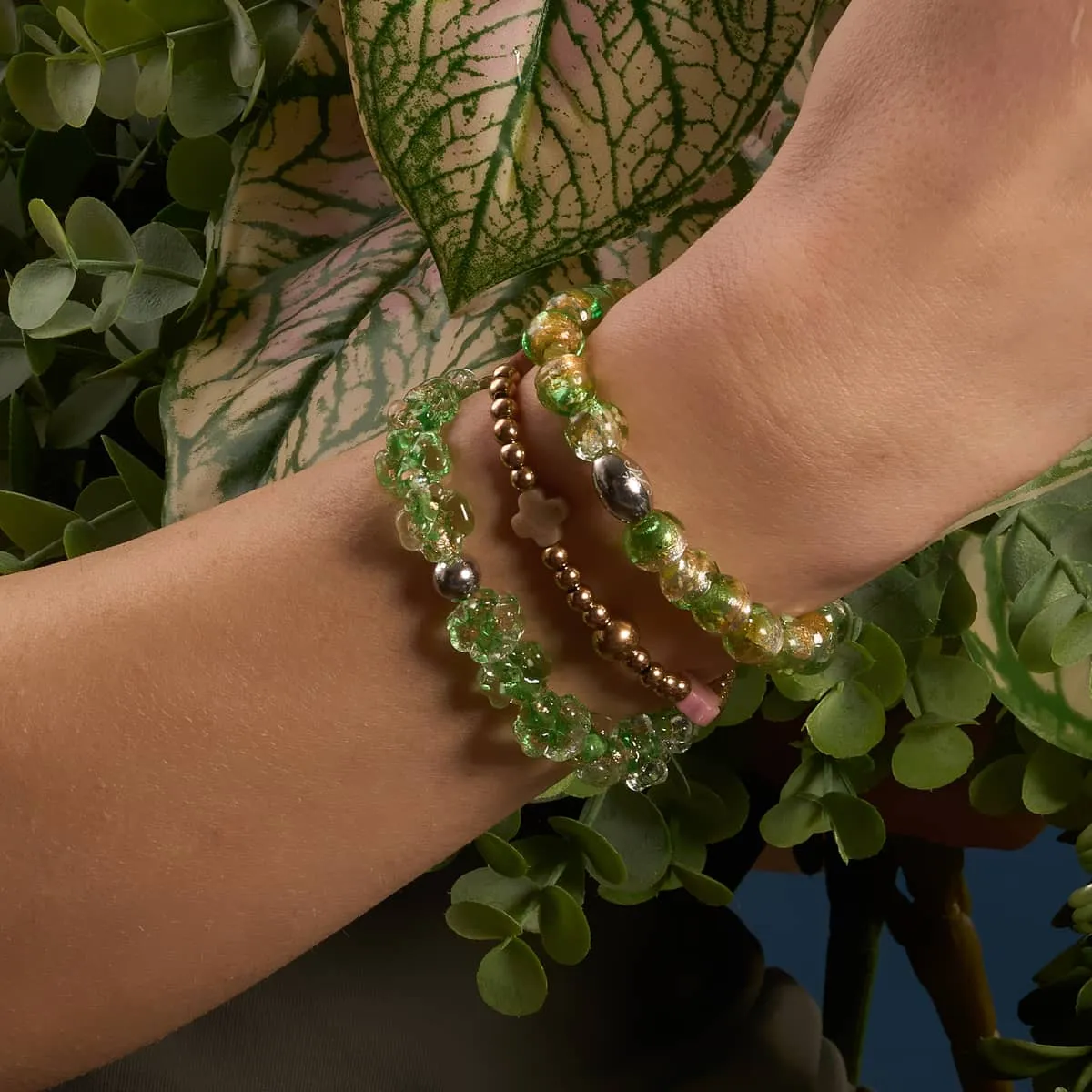 Emerald Eclipse | .925 Sterling Silver | Lunar Glass Bracelet