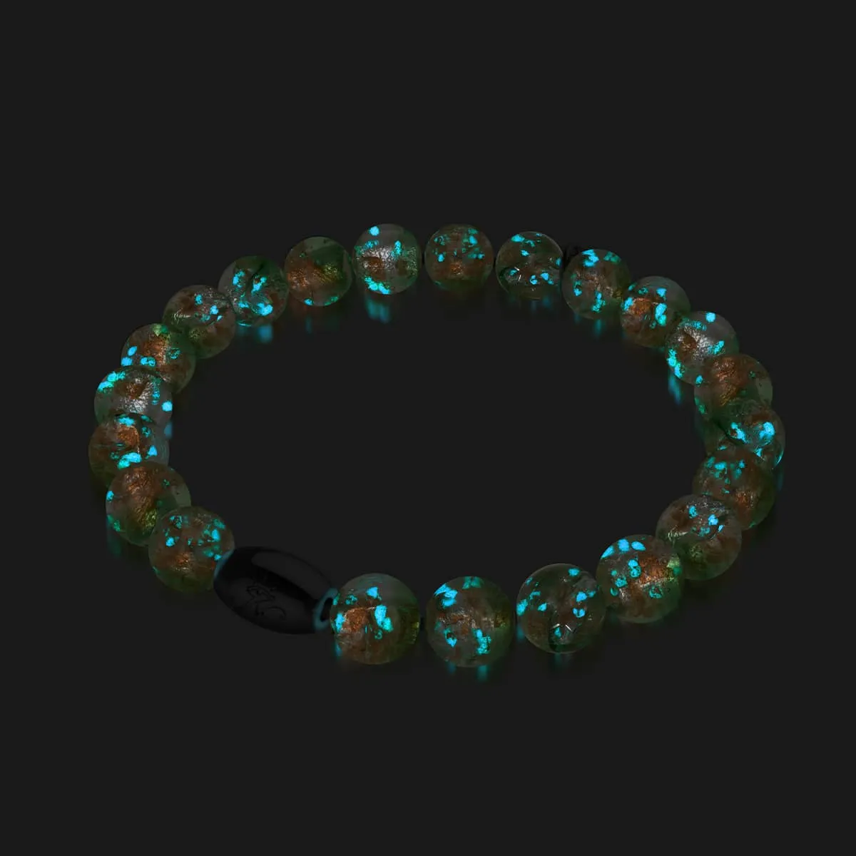 Emerald Eclipse | .925 Sterling Silver | Lunar Glass Bracelet