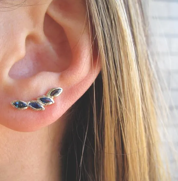 Emerald Petal Ear Climber