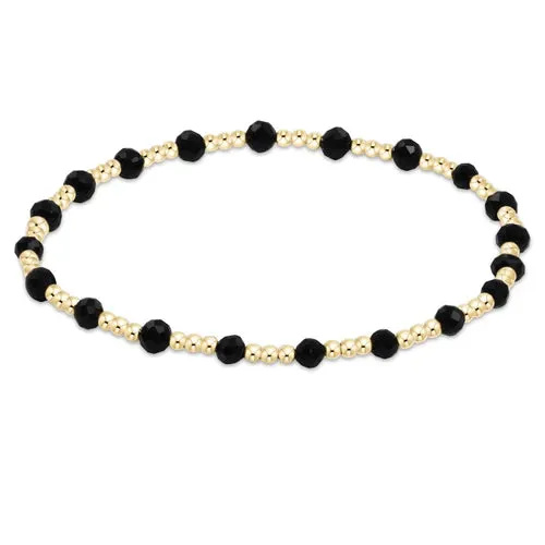 Enewton Gemstone Gold Sincerity Pattern 3mm Bead Bracelet Faceted Onyx