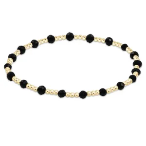 Enewton Gemstone Gold Sincerity Pattern 3mm Bead Bracelet Faceted Onyx
