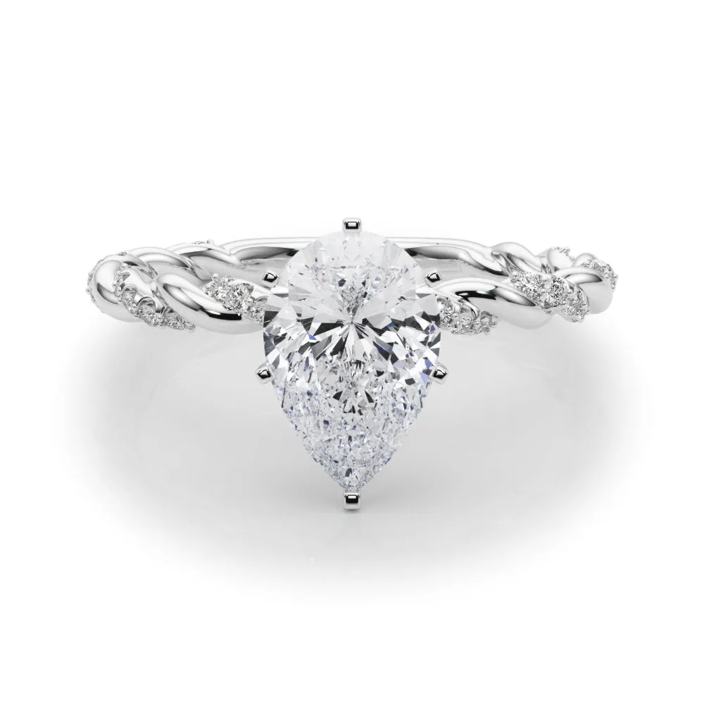 Engagement Ring With Twisted  Shank - TN85290