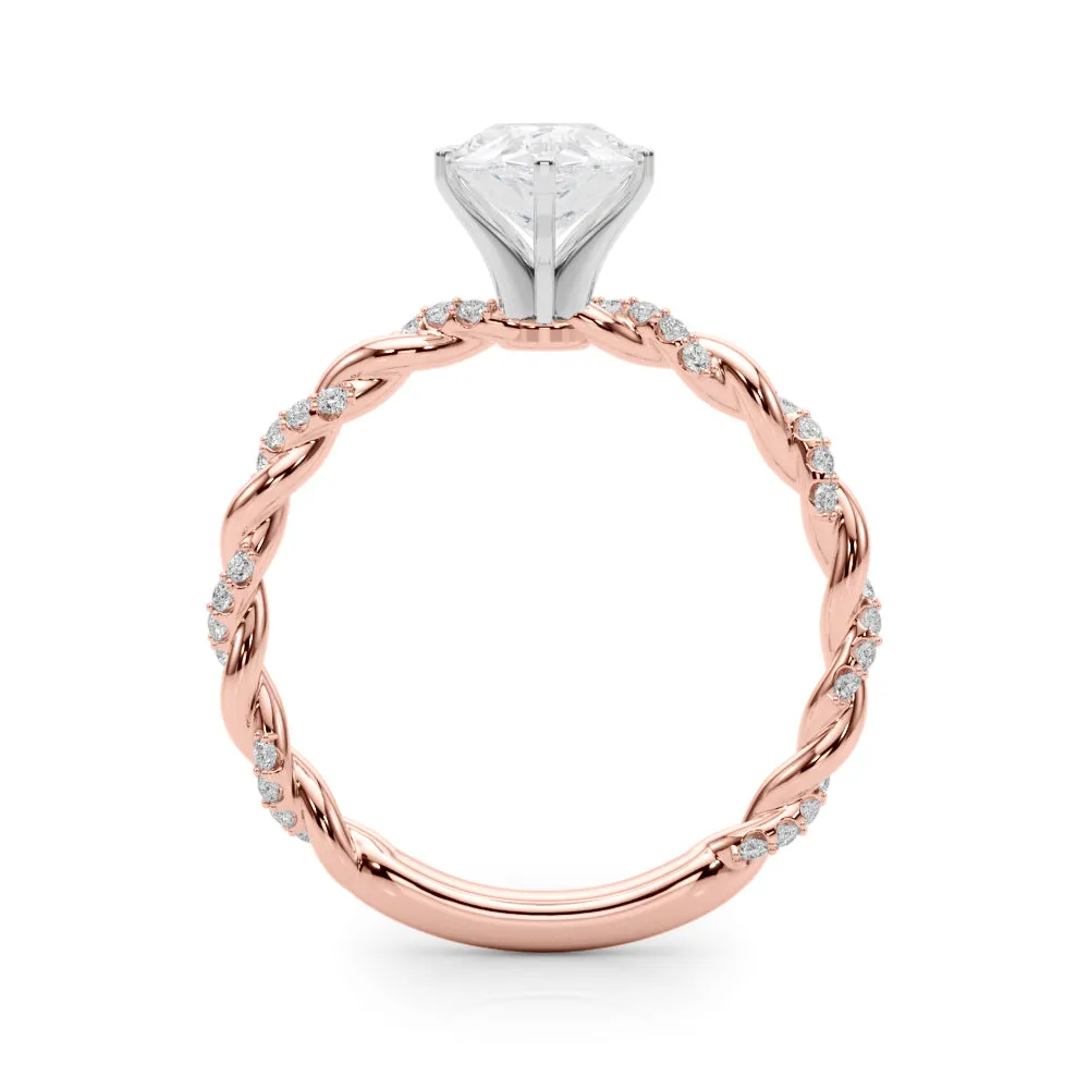 Engagement Ring With Twisted  Shank - TN85290