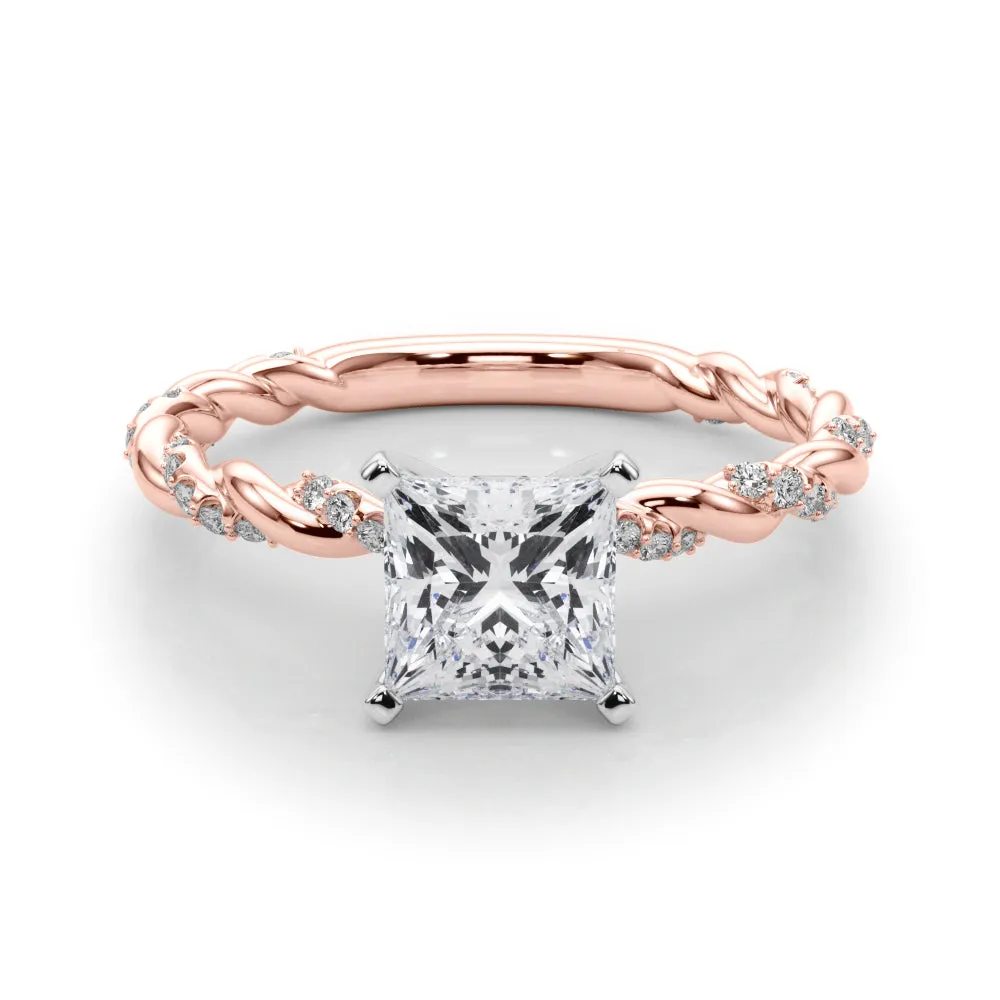 Engagement Ring With Twisted  Shank - TN85290