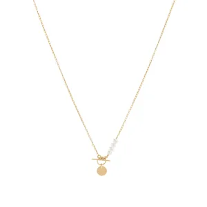 Engravable Darcie Pearl Necklace - Gold