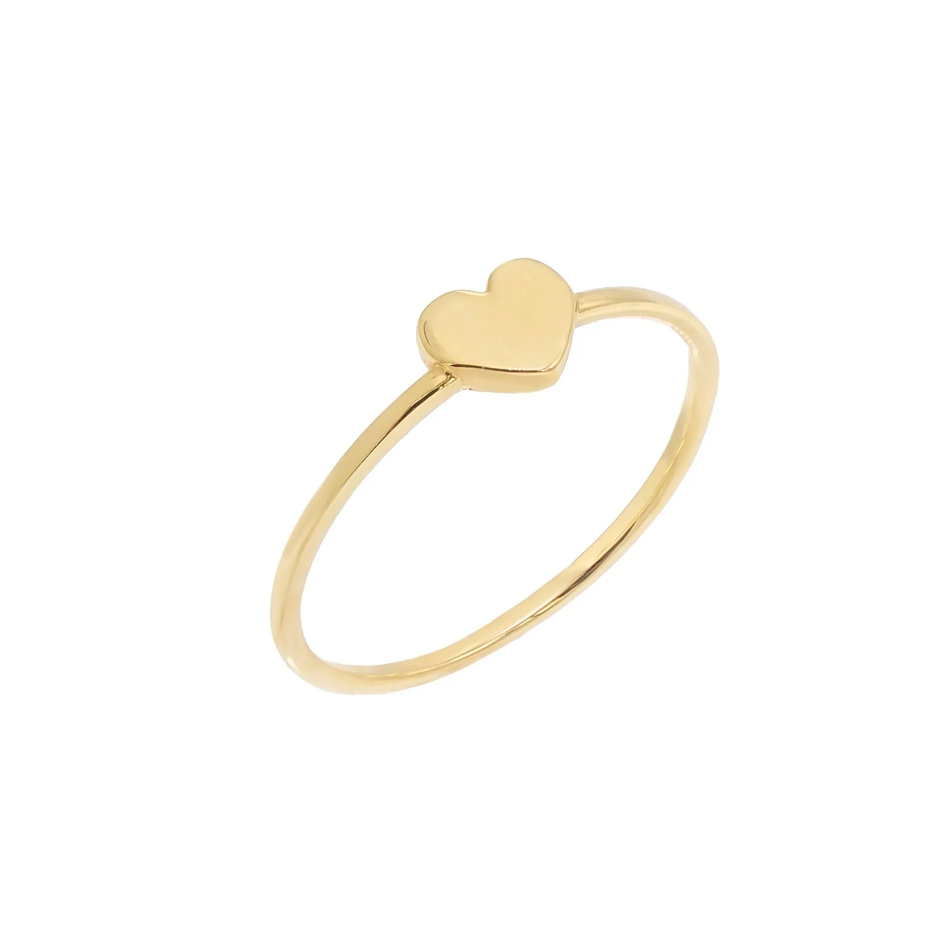 Engraved Heart Ring 14K