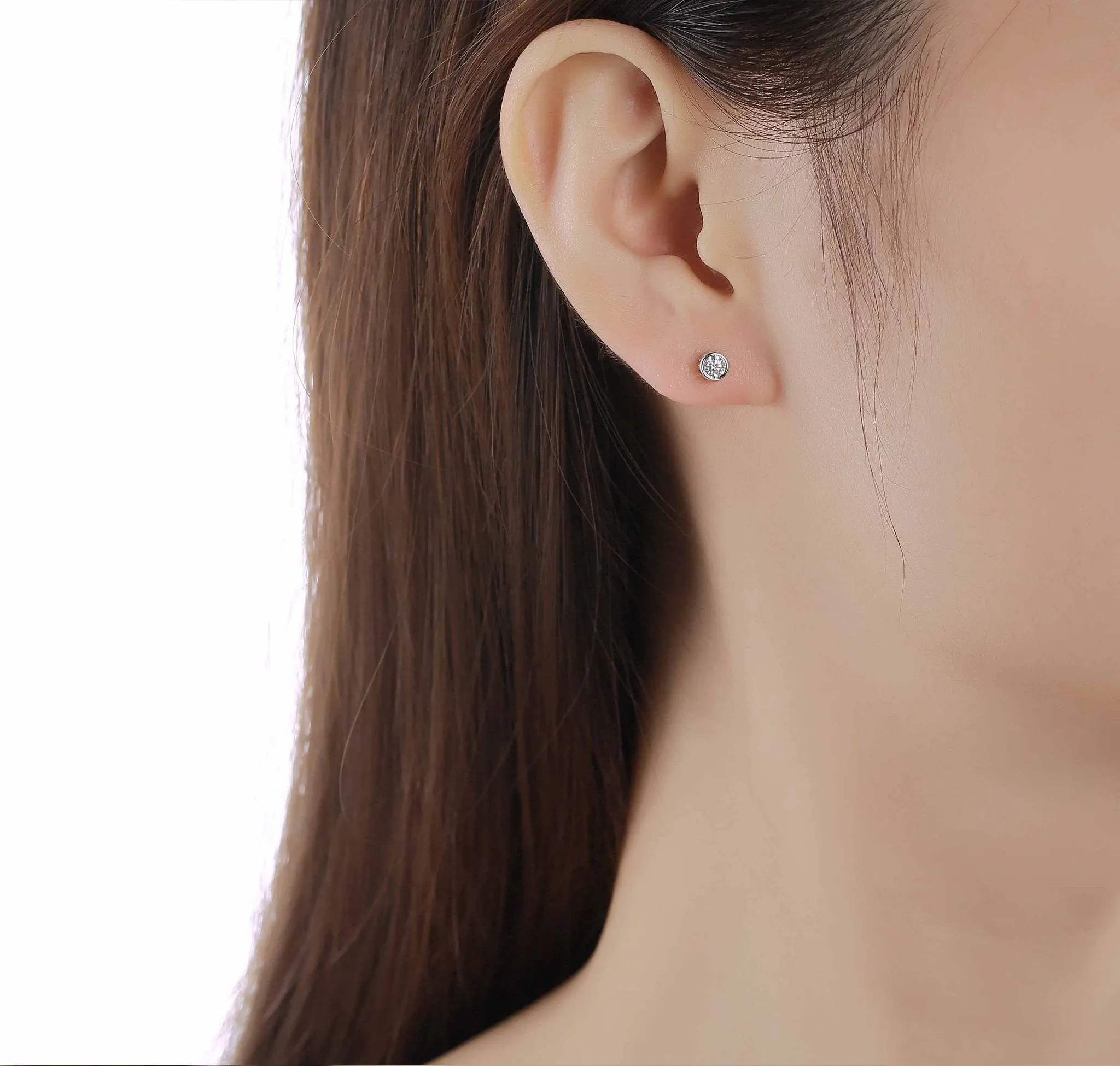 Essentials 0.25ct Solitaire Bezel Earrings <br> E-00126WHT