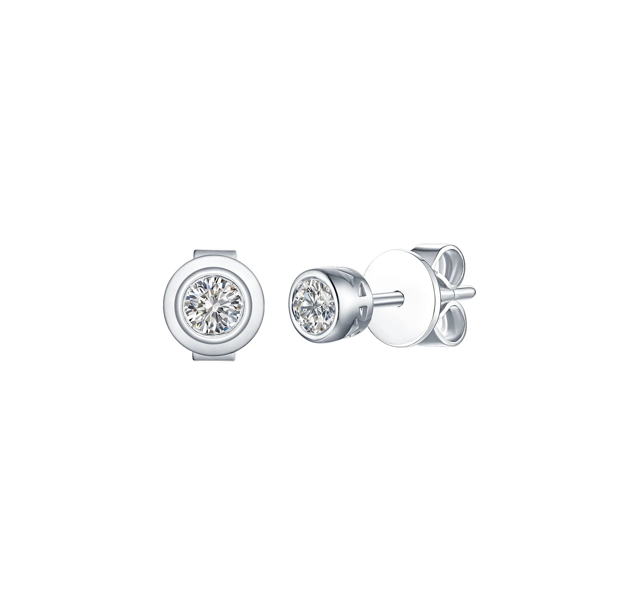 Essentials 0.25ct Solitaire Bezel Earrings <br> E-00126WHT