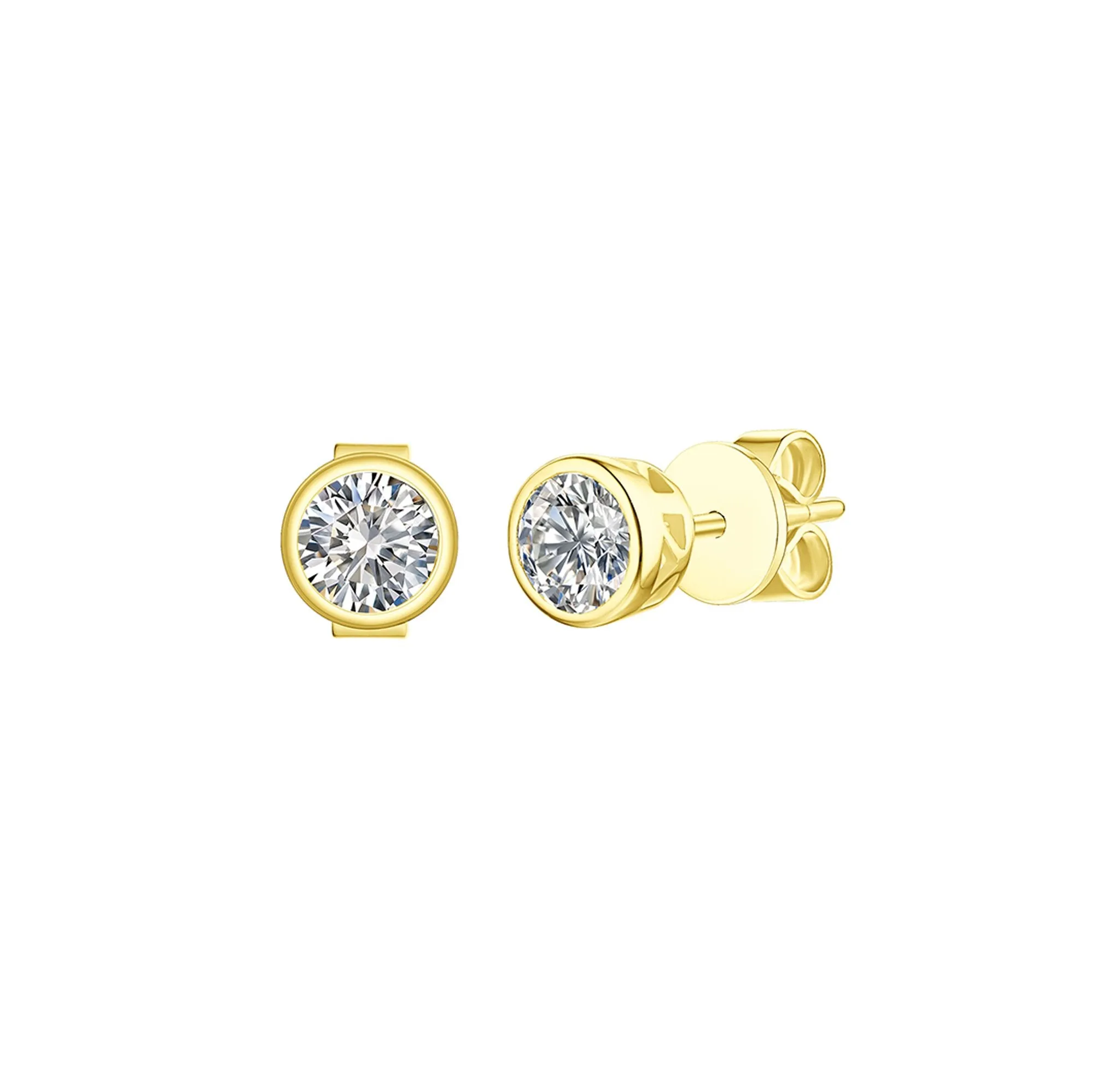 Essentials 0.80ct Solitaire Bezel Earrings <br> E-00128WHT